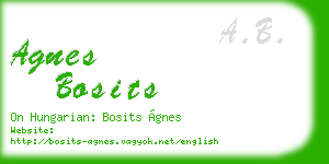 agnes bosits business card